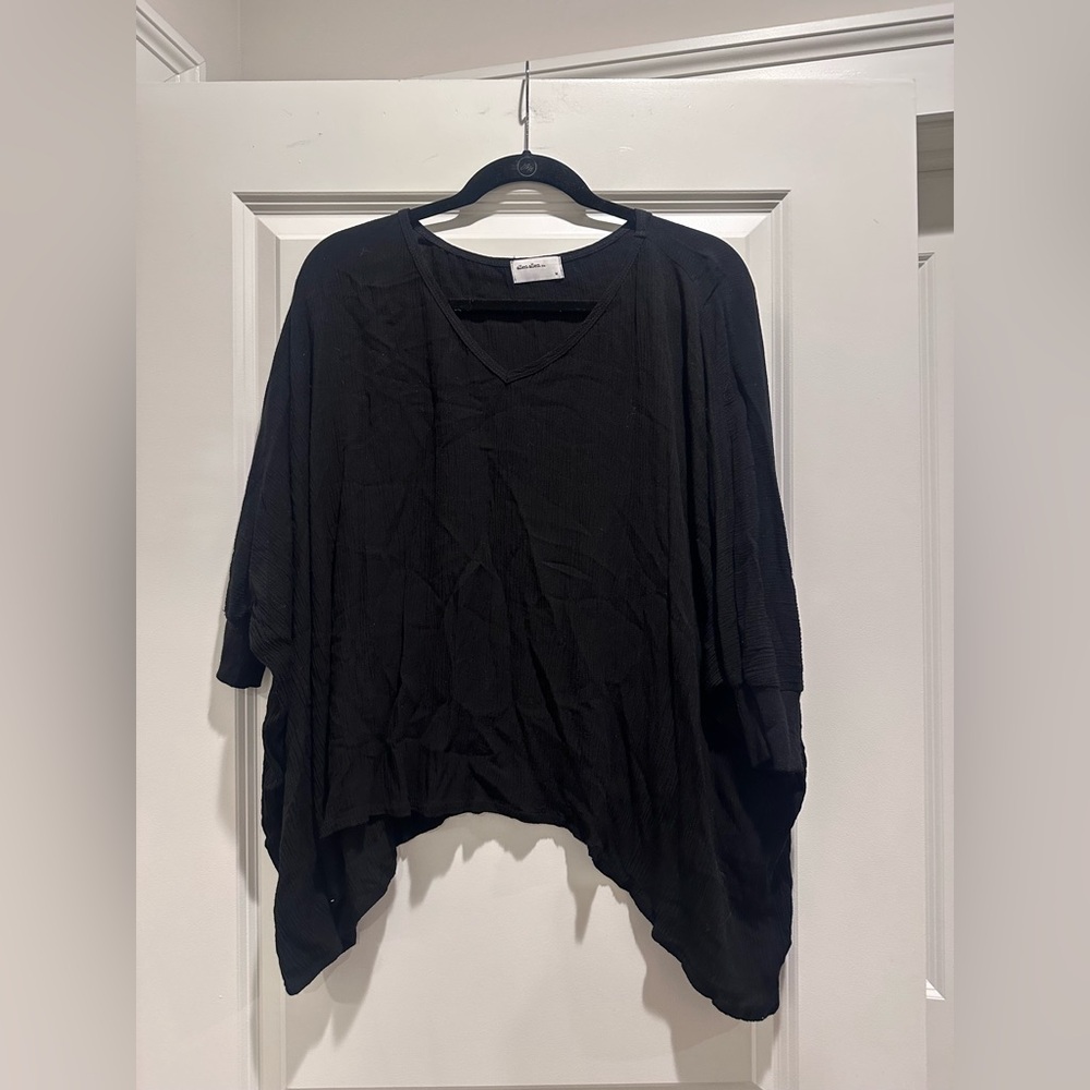 Allen Allen Black Textured Top